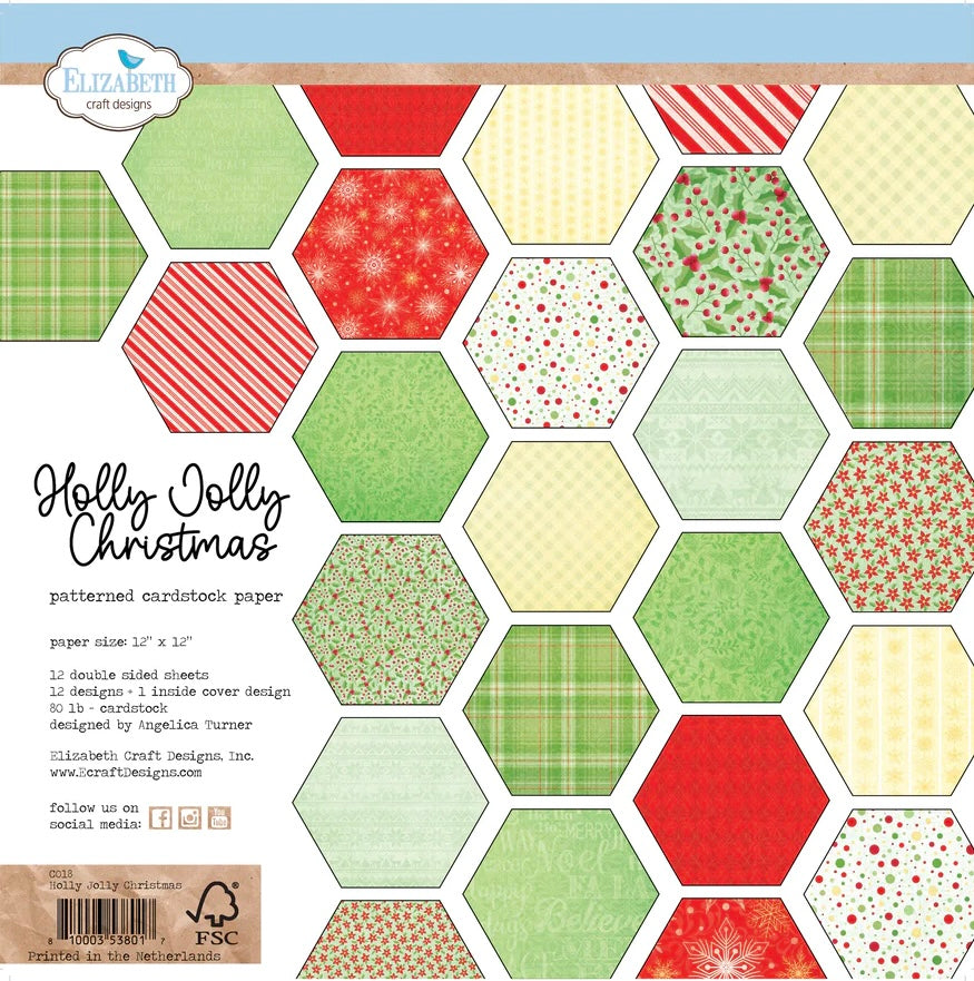 Elizabeth Craft Designs Holly Jolly Christmas 12” x 12” Paper